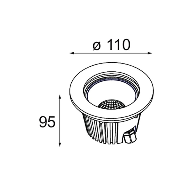 Modular Hipy Round Floor Recessed Up 110 1x IP67 LED DE | Bodenlampe