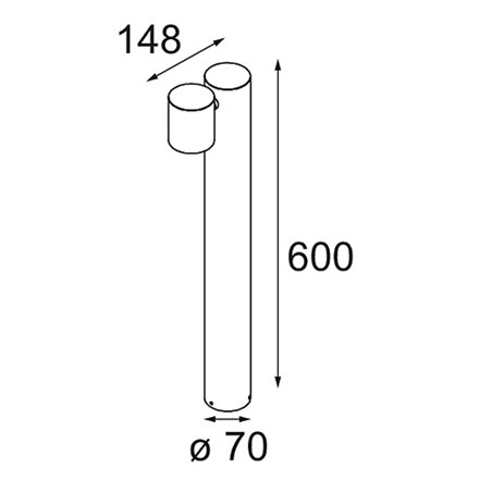 Modular Lowieze Floor 70 High 1x IP54 LED DI | Garden lamp