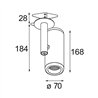 Modular Medard Semi-Recessed Adjustable 70 1x LED DE | Recessed spot