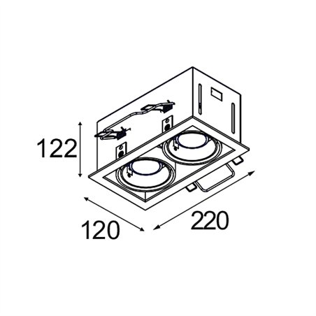 Modular Mini-Multiple Recessed Adjustable GU10 2x | Recessed spot