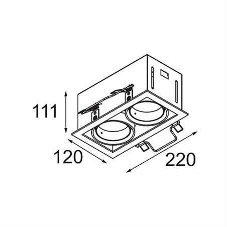 Modular Mini-Multiple Recessed Adjustable M-LED 2x DE | Recessed spot