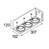 Modular Mini-Multiple Recessed Trimless Adjustable GU10 3x DE | Einbauspot