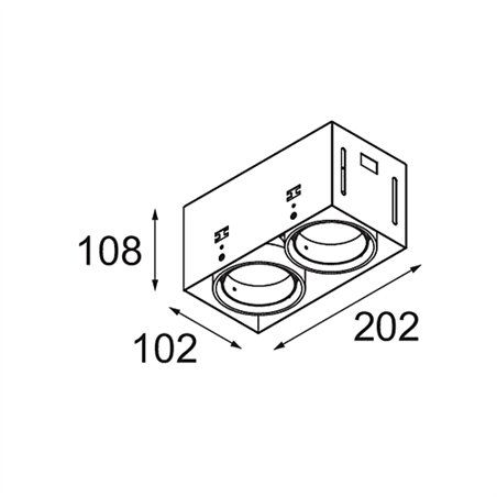 Modular Mini-Multiple Recessed Trimless Adjustable M-LED 2x DE | Recessed spot