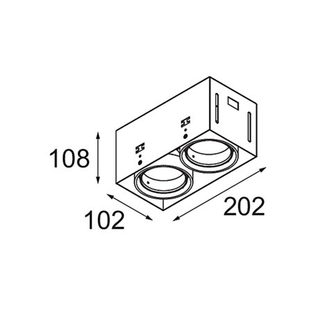 Modular Mini-Multiple Smart Ring Recessed Trimless Adjustable 2x LED DE | Recessed spot