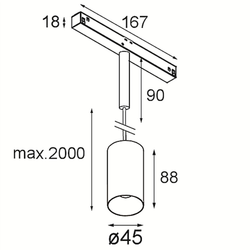 Modular Minude Track 48V Suspended 45 1x LED | Schienenbeleuchtung