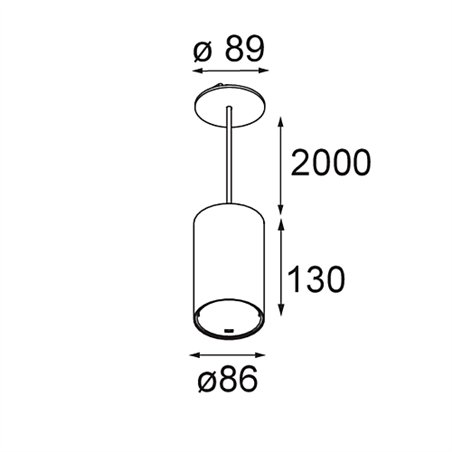 Modular Smart Tube Suspended 82 L 1x DE | Suspension lamp