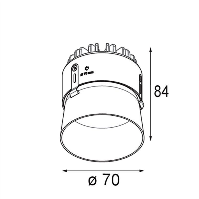 Modular Thimble Recessed Trimless 70 1x IP55 LED DE | Einbauspot