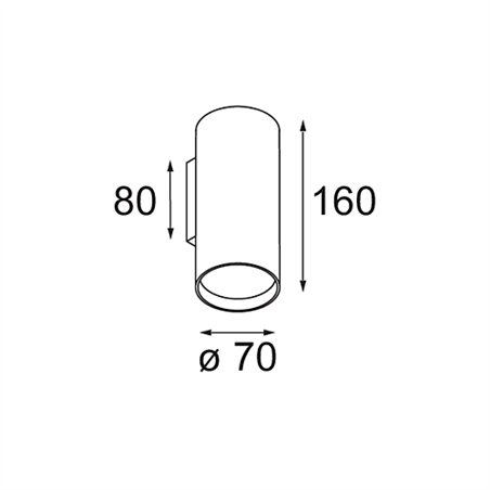 Modular Nude Wall 70 1x PAR20 E27 | Wall lamp