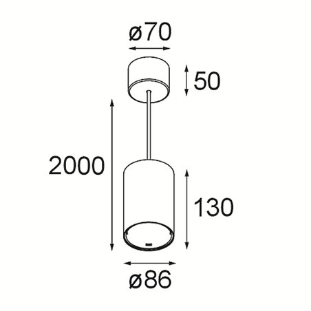 Modular Smart Tube Suspended 82 L 1x 1800-3000K WD DI 350mA | Suspension lamp
