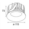 Modular Smart Cake Recessed 115 1x IP54 Diffuse LED DE | Recessed spot