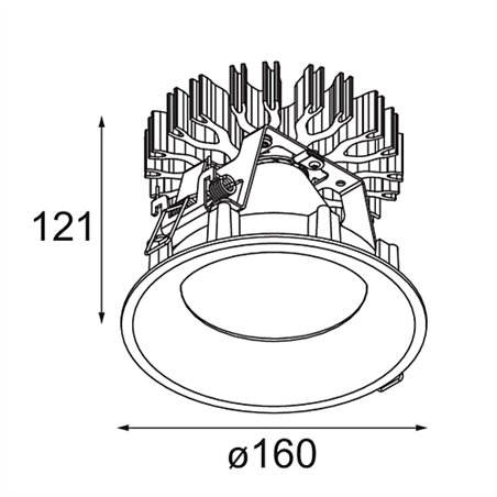 Modular Smart Cake Recessed 160 1x IP55 LED DE | Recessed spot