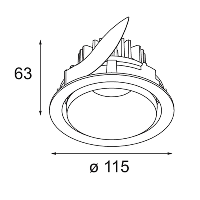 Modular Smart Kup Recessed Adjustable 115 1x LED DE | Einbauspot