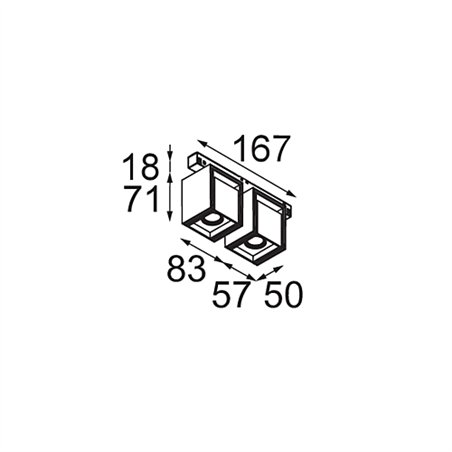 Modular Rektor Track 48V Adjustable 57x50 2x LED | Track lighting fixture