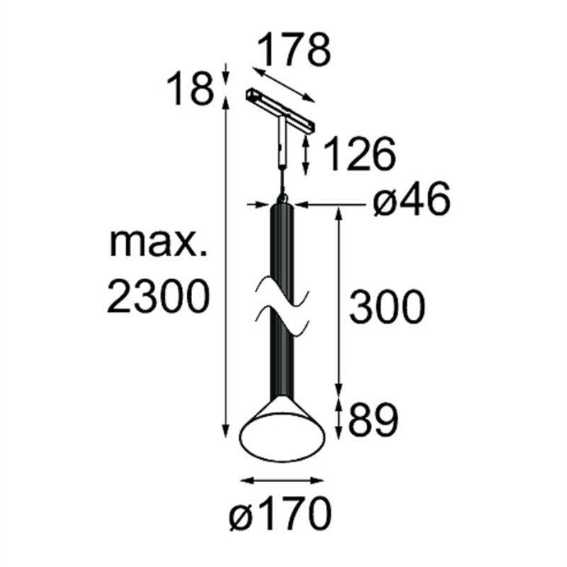 Modular Extruded Track 48V Suspended 46 300 1x LED | Schienenbeleuchtung