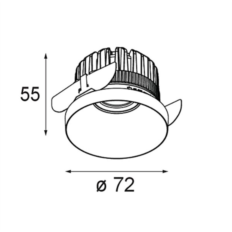 Modular Kup Recessed 72 1x IP55 LED DE | Einbauspot