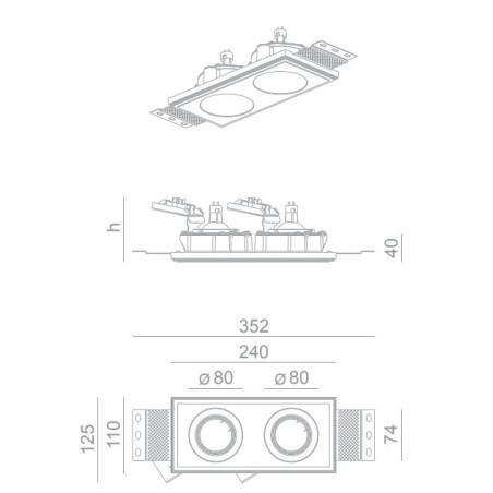 BRICK IN THE WALL Pixo 2x50 IP20 LED WARMDIM
