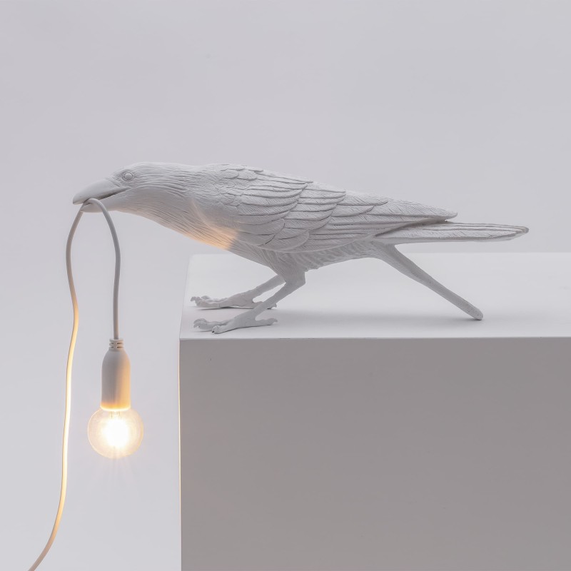 SELETTI Bird Lamp  Playing Indoor White