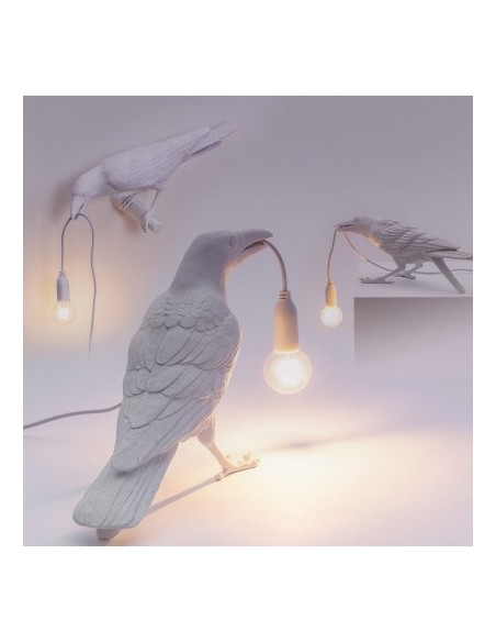 SELETTI Bird Lamp  Playing Indoor White
