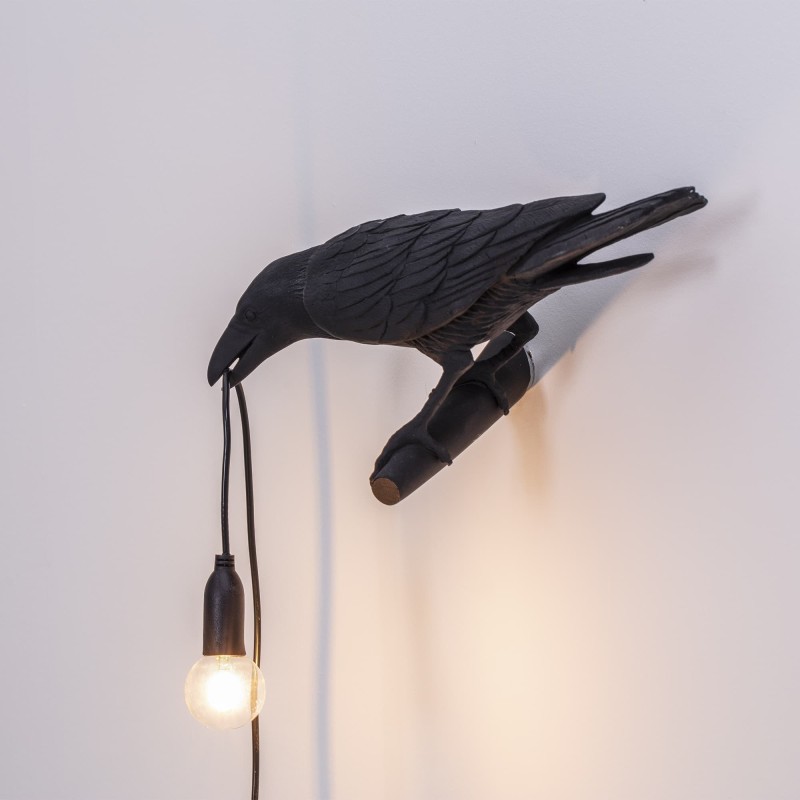 SELETTI Bird Lamp  Left Outdoor Black