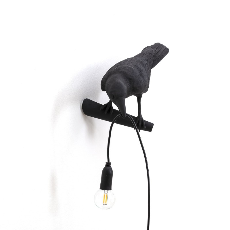 SELETTI Bird Lamp  Left Outdoor Black