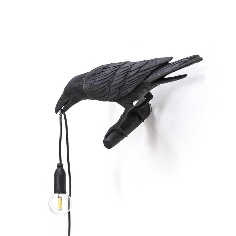 SELETTI Bird Lamp  Left Outdoor Black