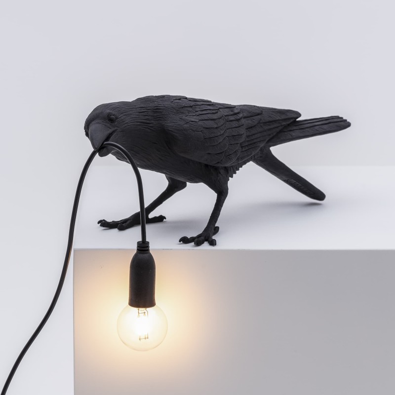 SELETTI Bird lamp Playing Indoor Black