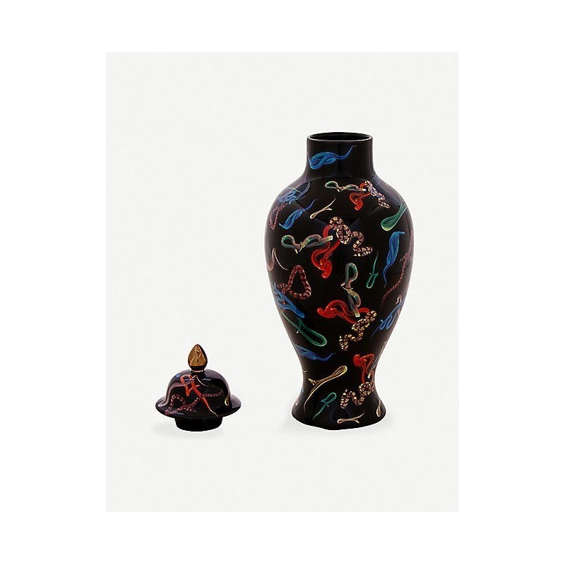 SELETTI Toiletpaper vase in porcelain - snakes