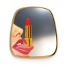 SELETTI Toiletpaper mirror with golden frame - tongue