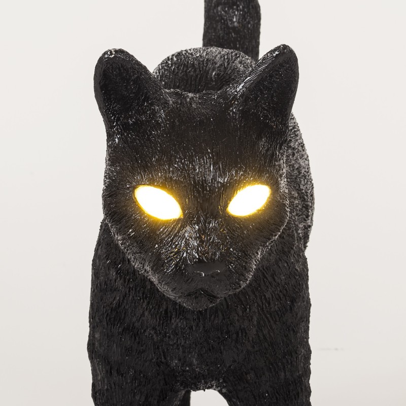 SELETTI The Jobby Cat Lamp Black