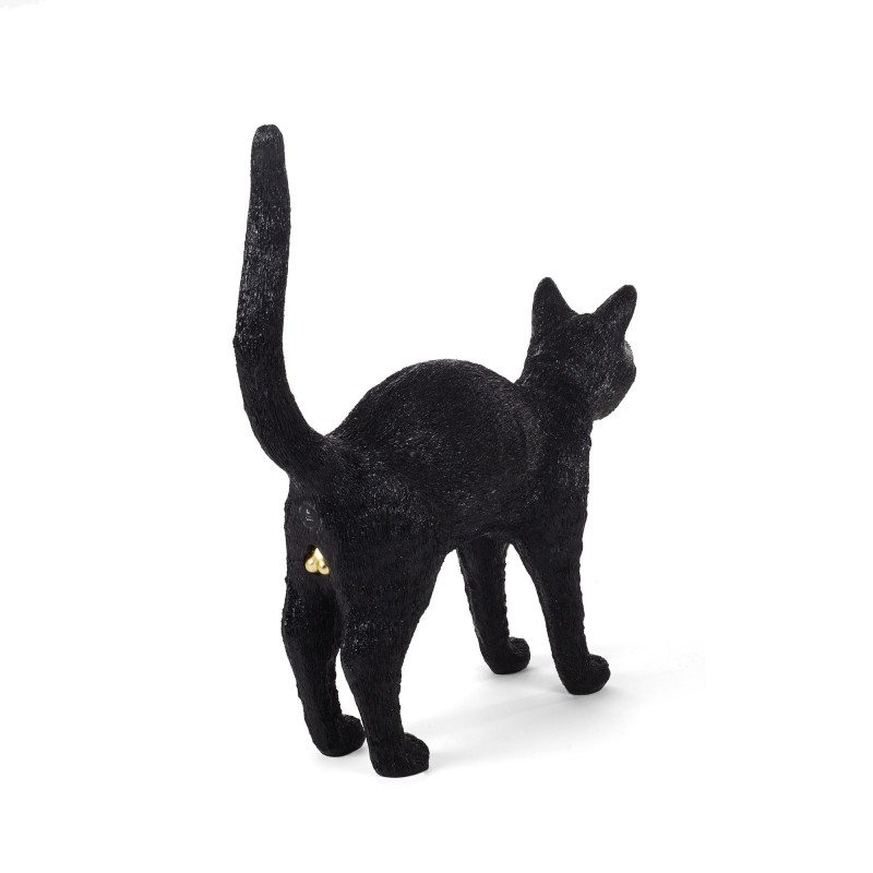 SELETTI The Jobby Cat Lamp Black