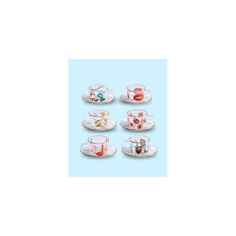 SELETTI Toiletpaper glass coffee set -lipsticks