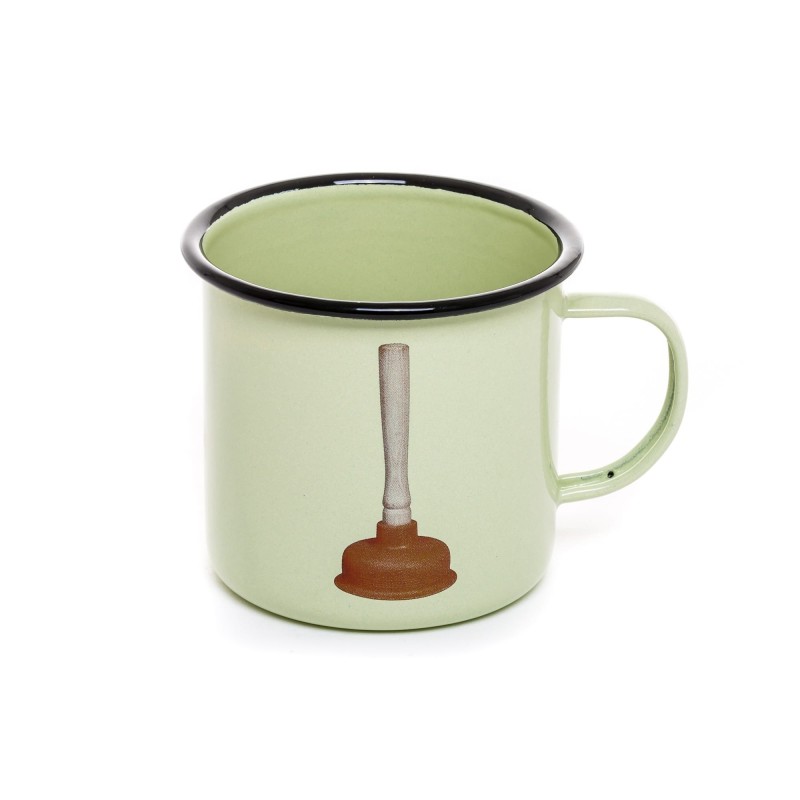 SELETTI Toiletpaper mug metal enameled - plunger