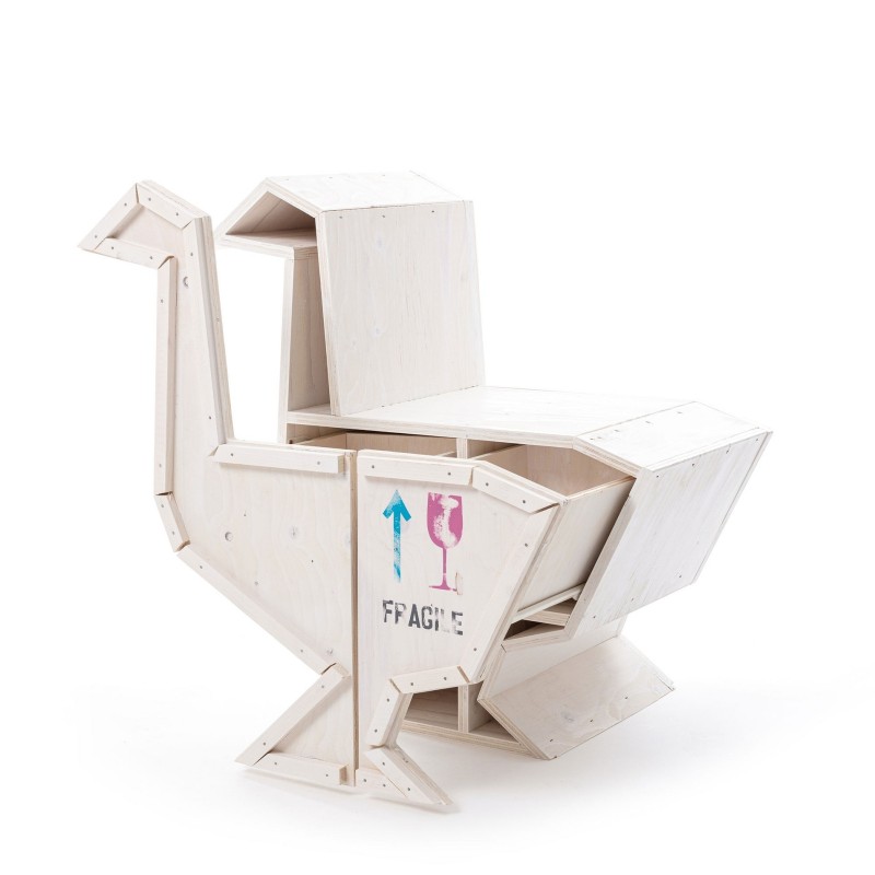 SELETTI Sending animals 2.0 Wooden Cupboard - Goose