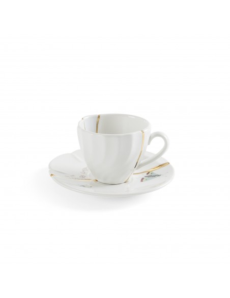 SELETTI Kintsugi Porcelain coffee cup + plate n'2