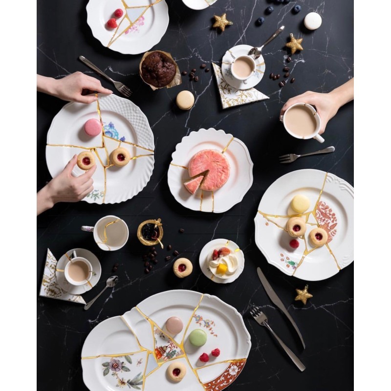 SELETTI Kintsugi Porcelain plate n'3