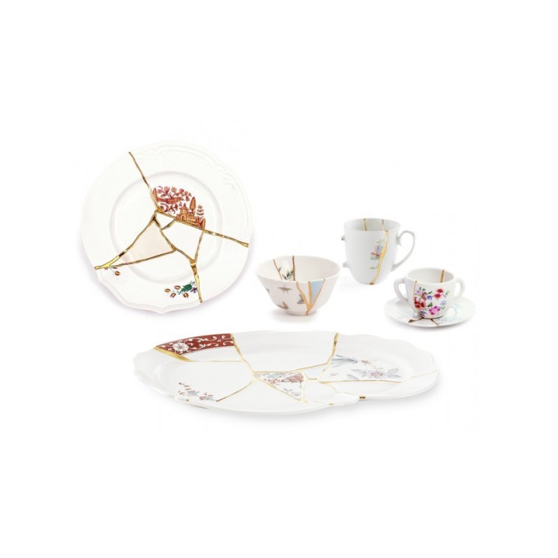 SELETTI Kintsugi Porcelain plate n'3