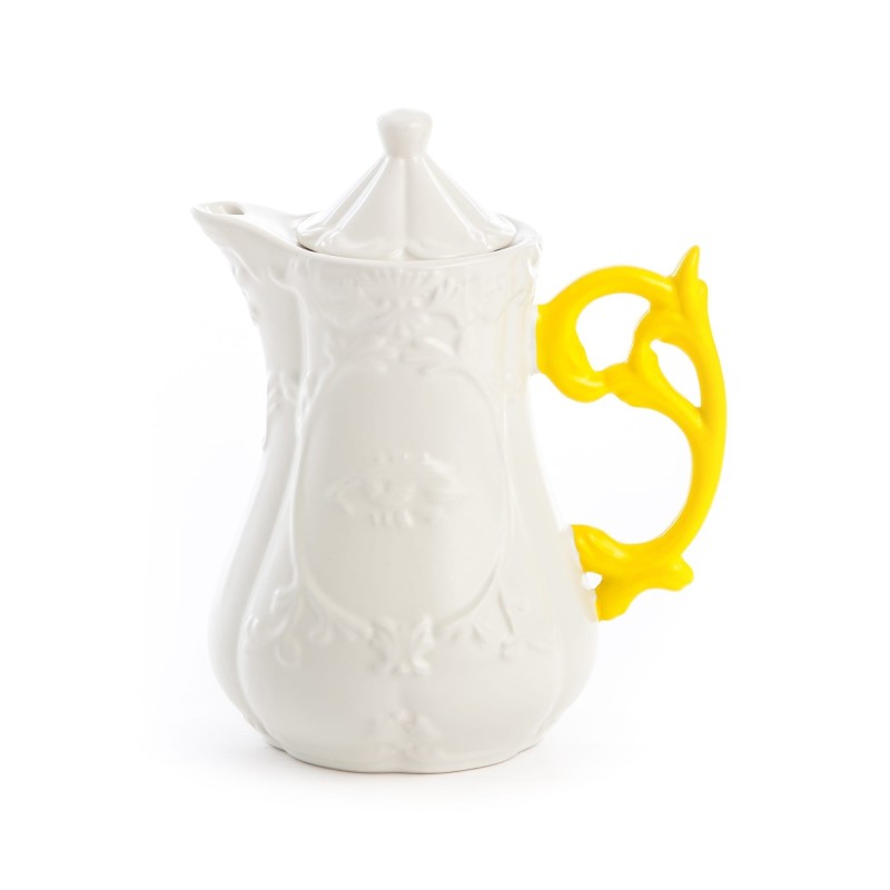 SELETTI i-wares teapot in porcelain with col. handles - yellow