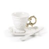 SELETTI i-wares coffee set in porcelain with coloured handle gold