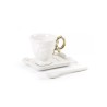 SELETTI i-wares coffee set in porcelain with coloured handle gold