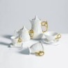 SELETTI i-wares coffee set in porcelain with coloured handle gold