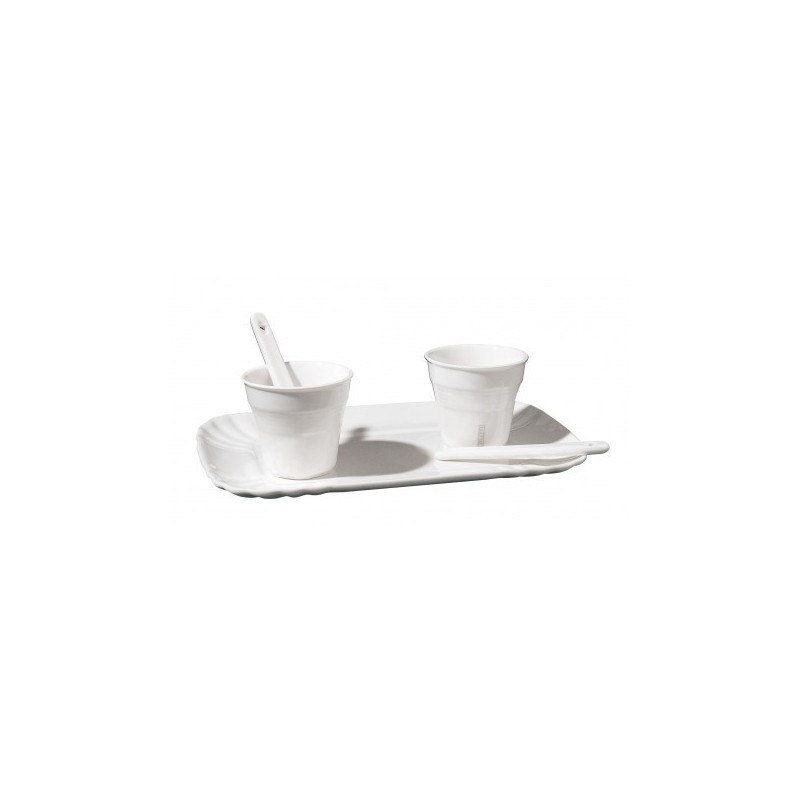 SELETTI coffee set 6 cups + 6 stirrers + 1 tray in porcelain