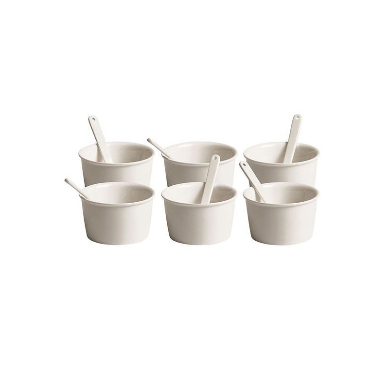 SELETTI Estetico Quotidiano set 6 porcelain ice cream bowl and spoon