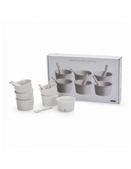 SELETTI Estetico Quotidiano set 6 porcelain ice cream bowl and spoon