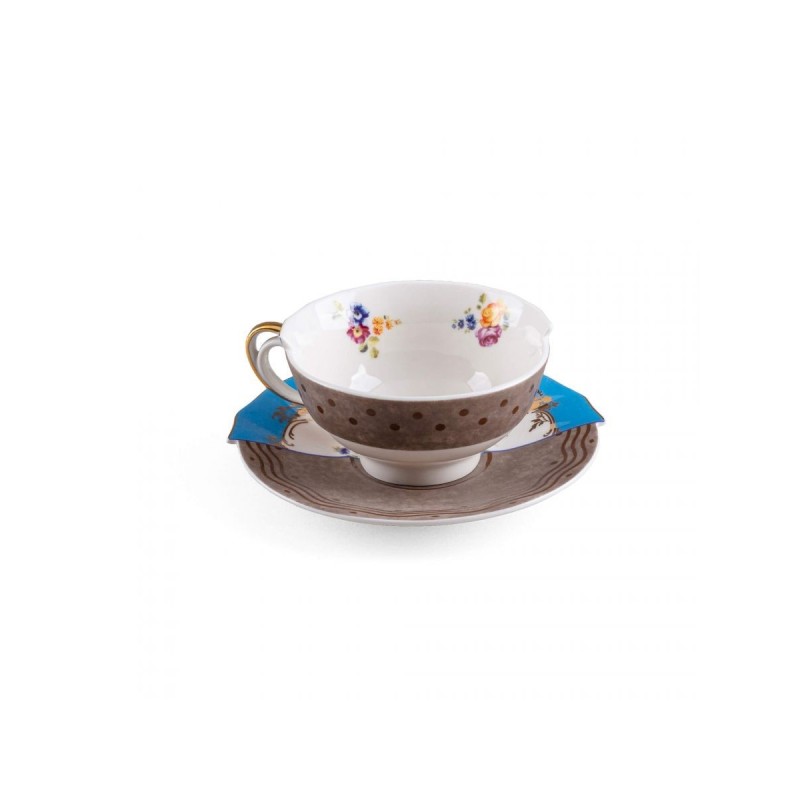 SELETTI Hybrid Porcelain tea cup + plate  - Kerma