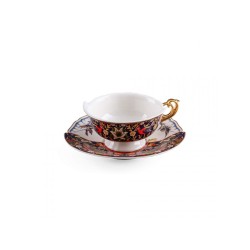 SELETTI Hybrid Porcelain tea cup + plate - Kannauj