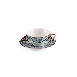 SELETTI Hybrid Porcelain tea cup + plate - Aspero