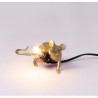 SELETTI Mouse Lamp Gold Lie Down/Lop Black Cable